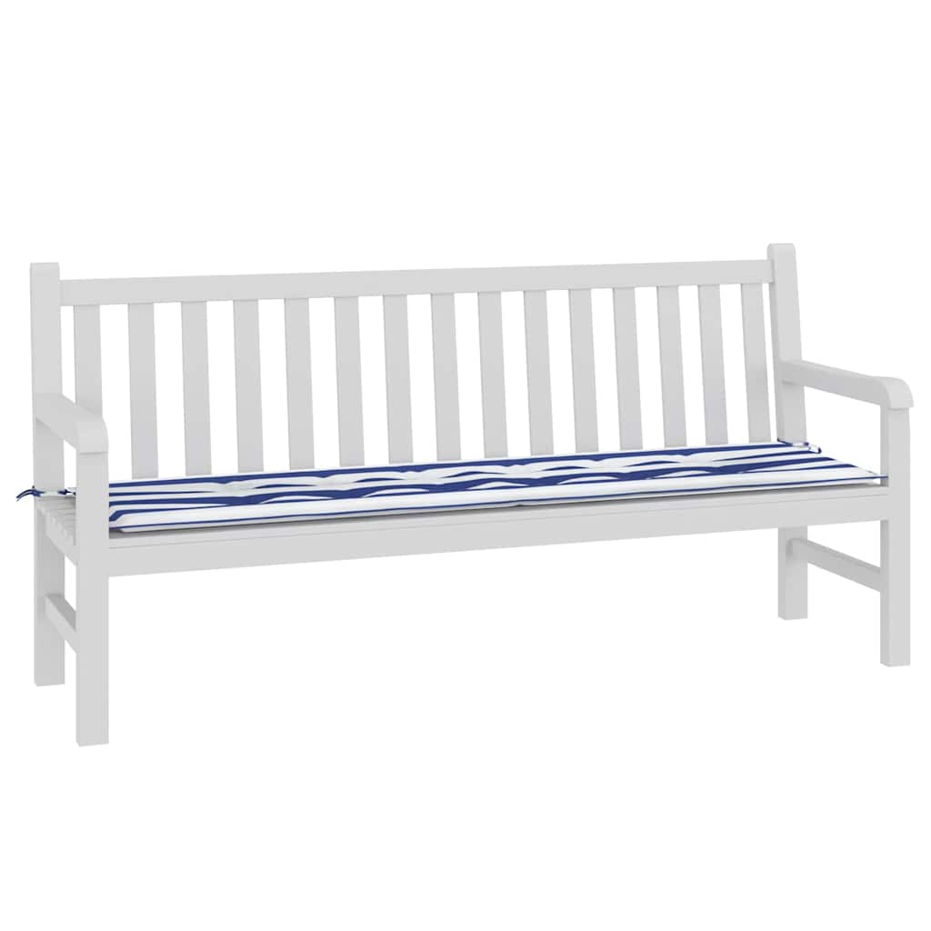 Travesseiro para Banco de Jardim Azul e branco 180 x 50 x 4 cm
