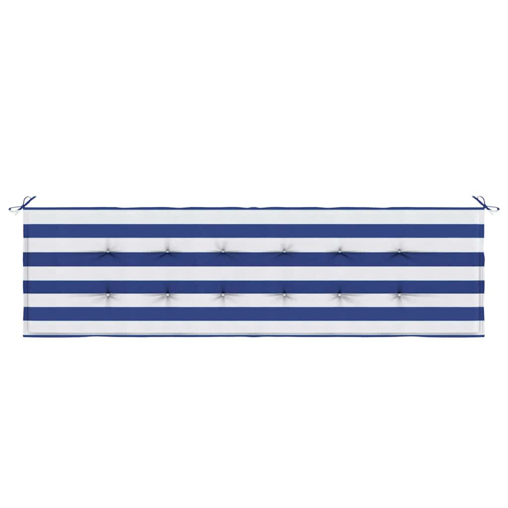 Travesseiro para Banco de Jardim Azul e branco 180 x 50 x 4 cm