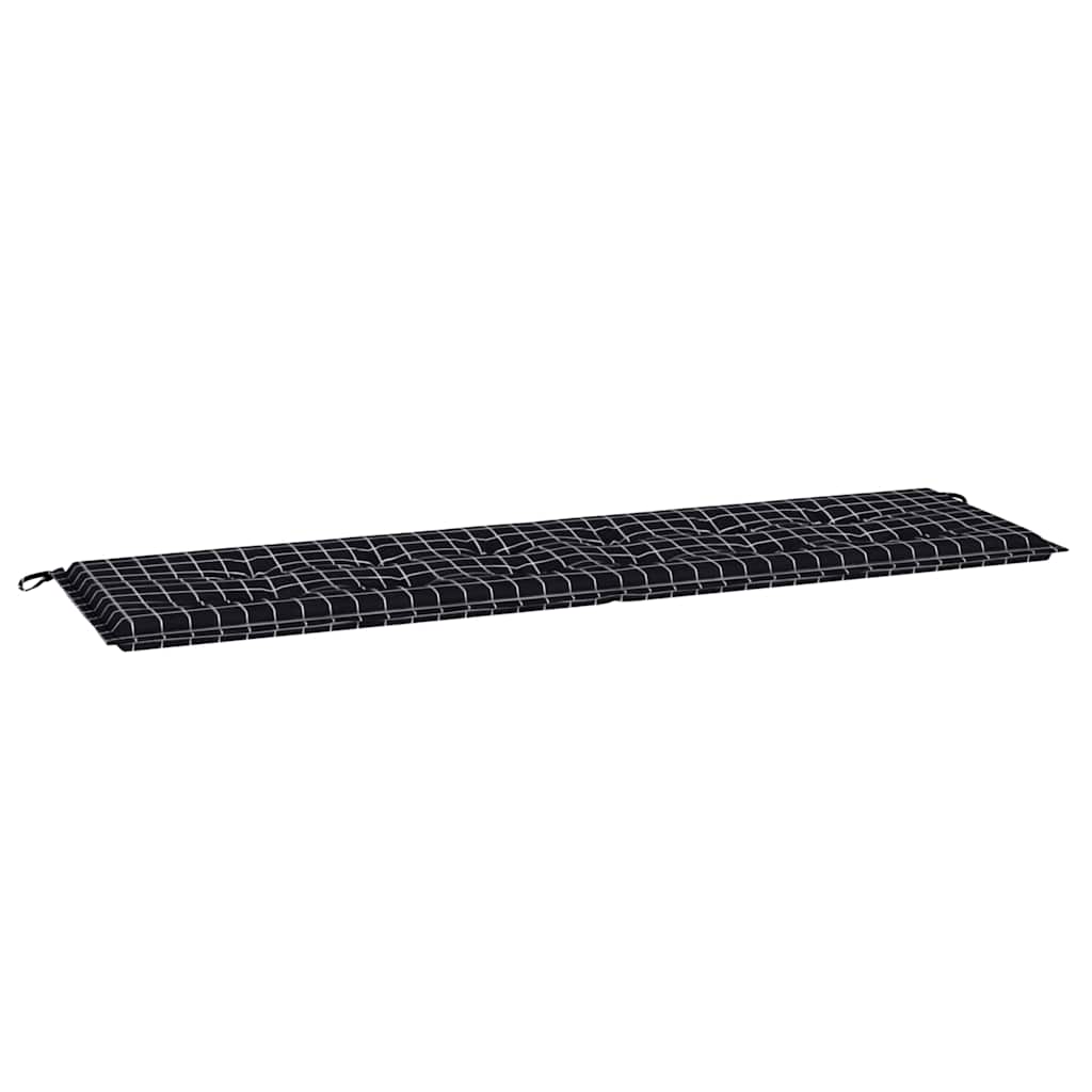 Travesseiro para Banco de Jardim Xadrez Preto 180 x 50 x 4 cm