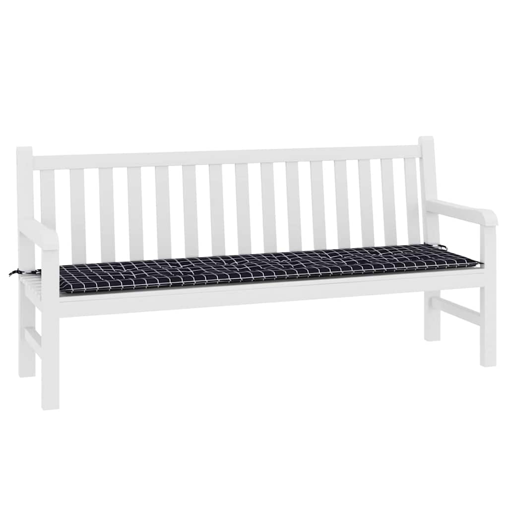 Travesseiro para Banco de Jardim Xadrez Preto 180 x 50 x 4 cm