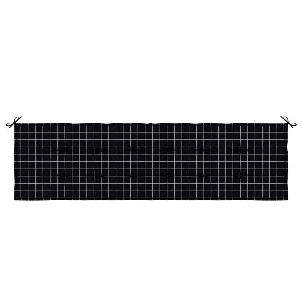 Travesseiro para Banco de Jardim Xadrez Preto 180 x 50 x 4 cm