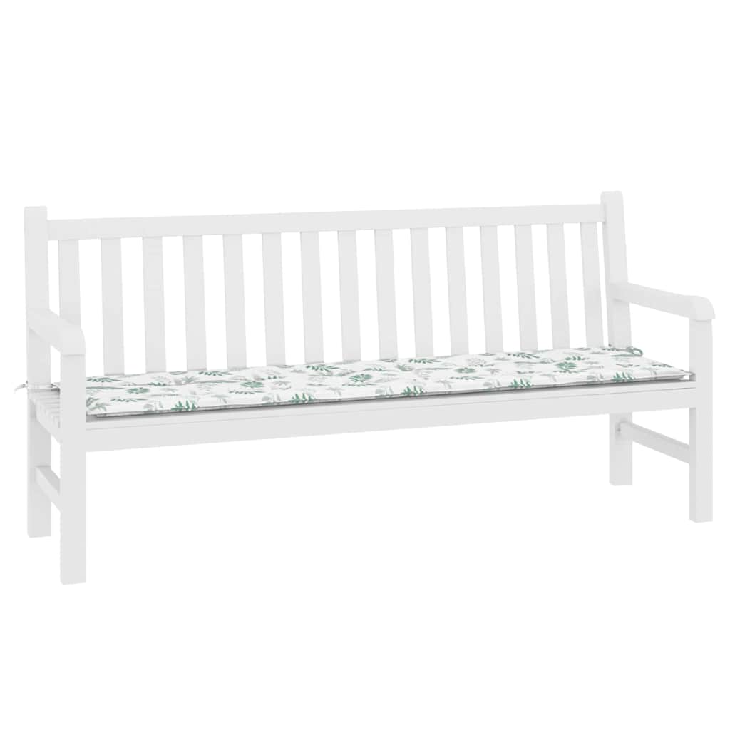 Travesseiro para Banco de Jardim Branco e verde 180 x 50 x 4 cm