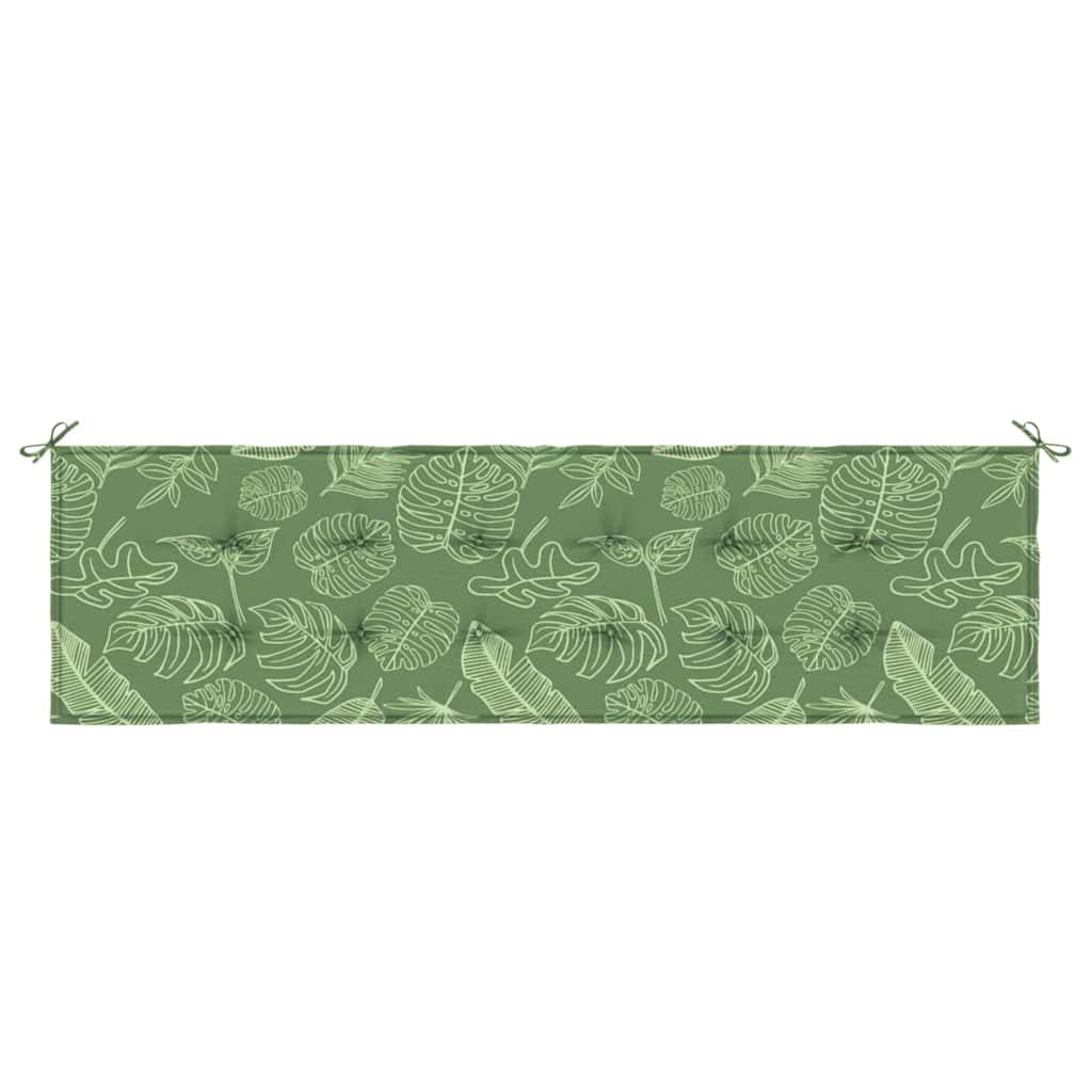 Travesseiro para Banco de Jardim Floral Verde 180 x 50 x 4 cm