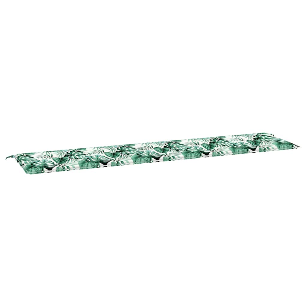 Travesseiro para Banco de Jardim Floral Verde 200 x 50 x 4 cm