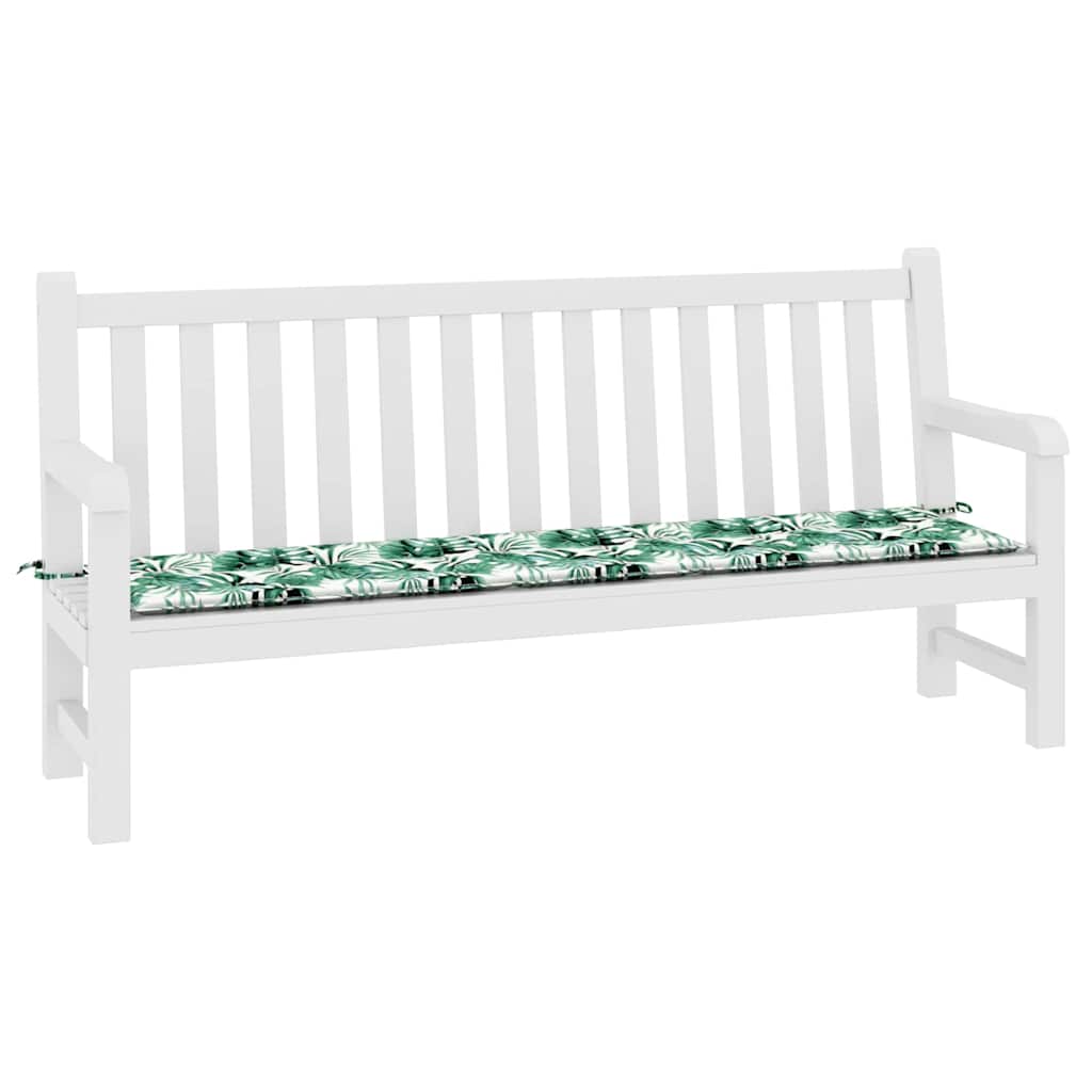 Travesseiro para Banco de Jardim Floral Verde 200 x 50 x 4 cm