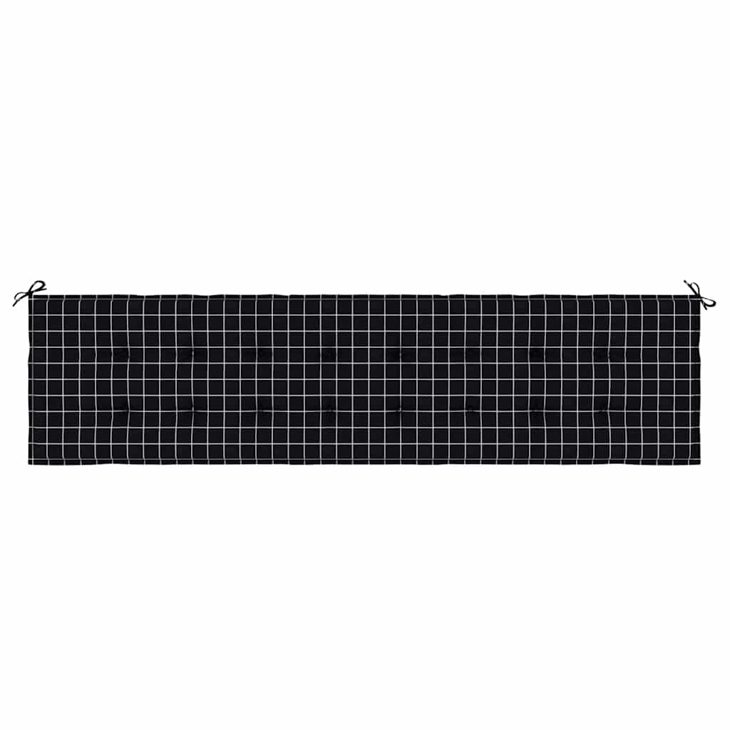 Almofadão p/ banco jardim 200x50x4cm tecido padrão xadrez preto