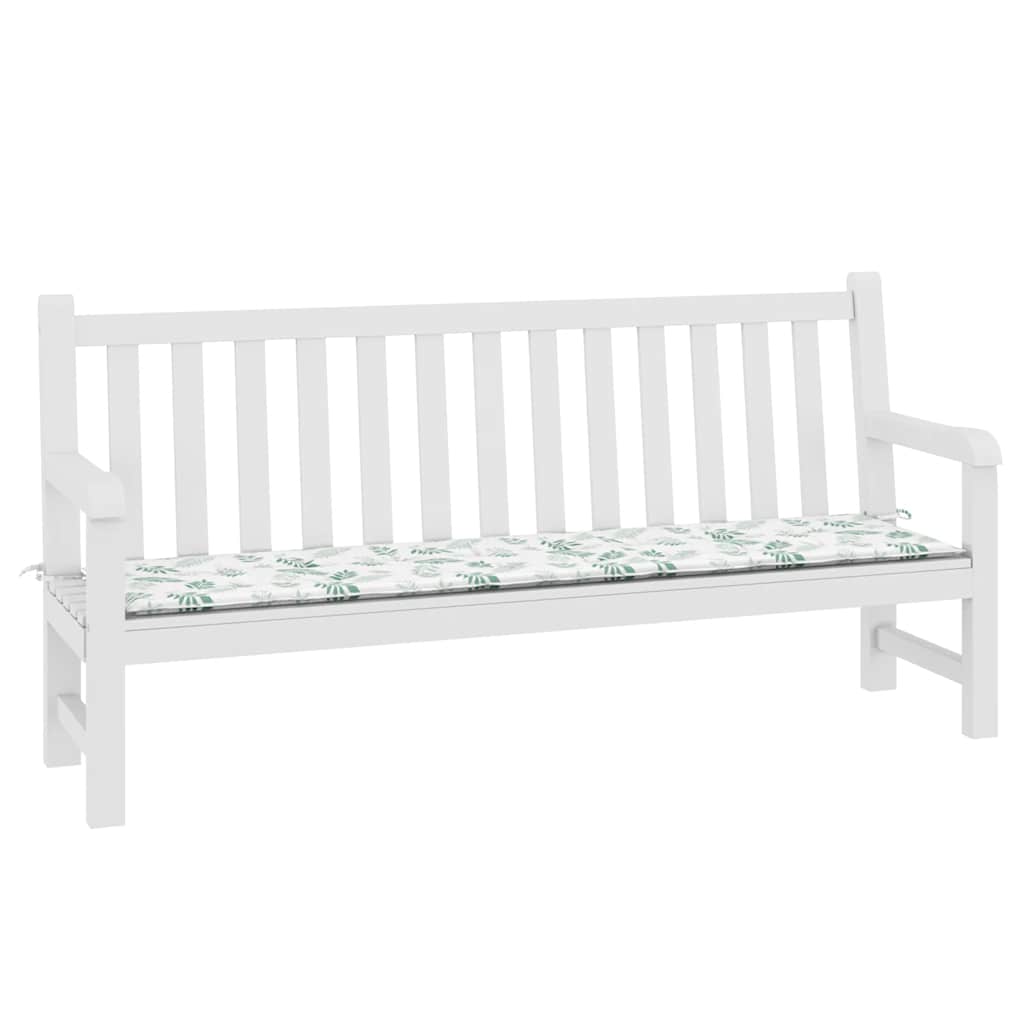 Almofadão para banco de jardim 200x50x4 cm tecido padrão folhas