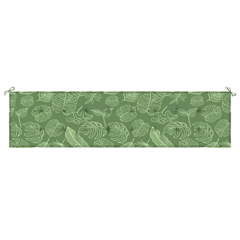 Almofadão para banco de jardim 200x50x4 cm tecido padrão folhas