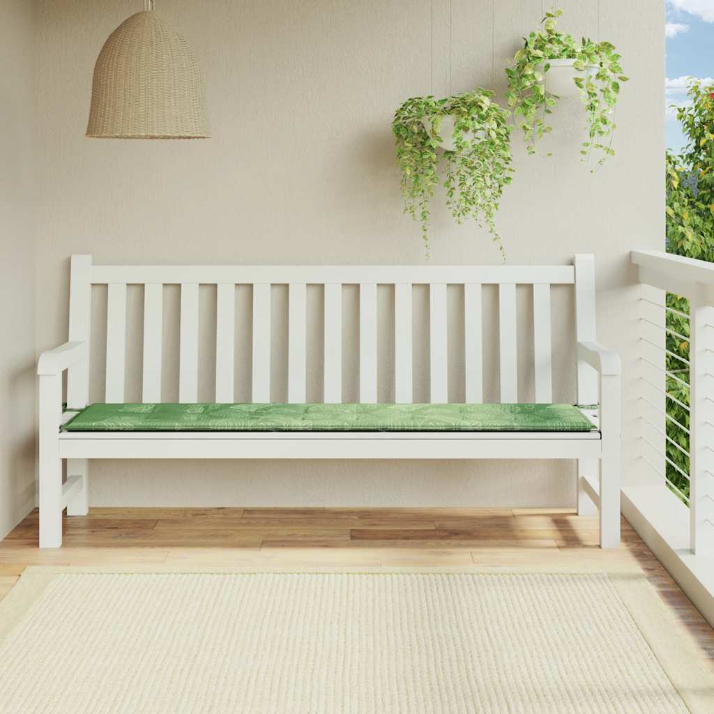 Almofadão para banco de jardim 200x50x4 cm tecido padrão folhas
