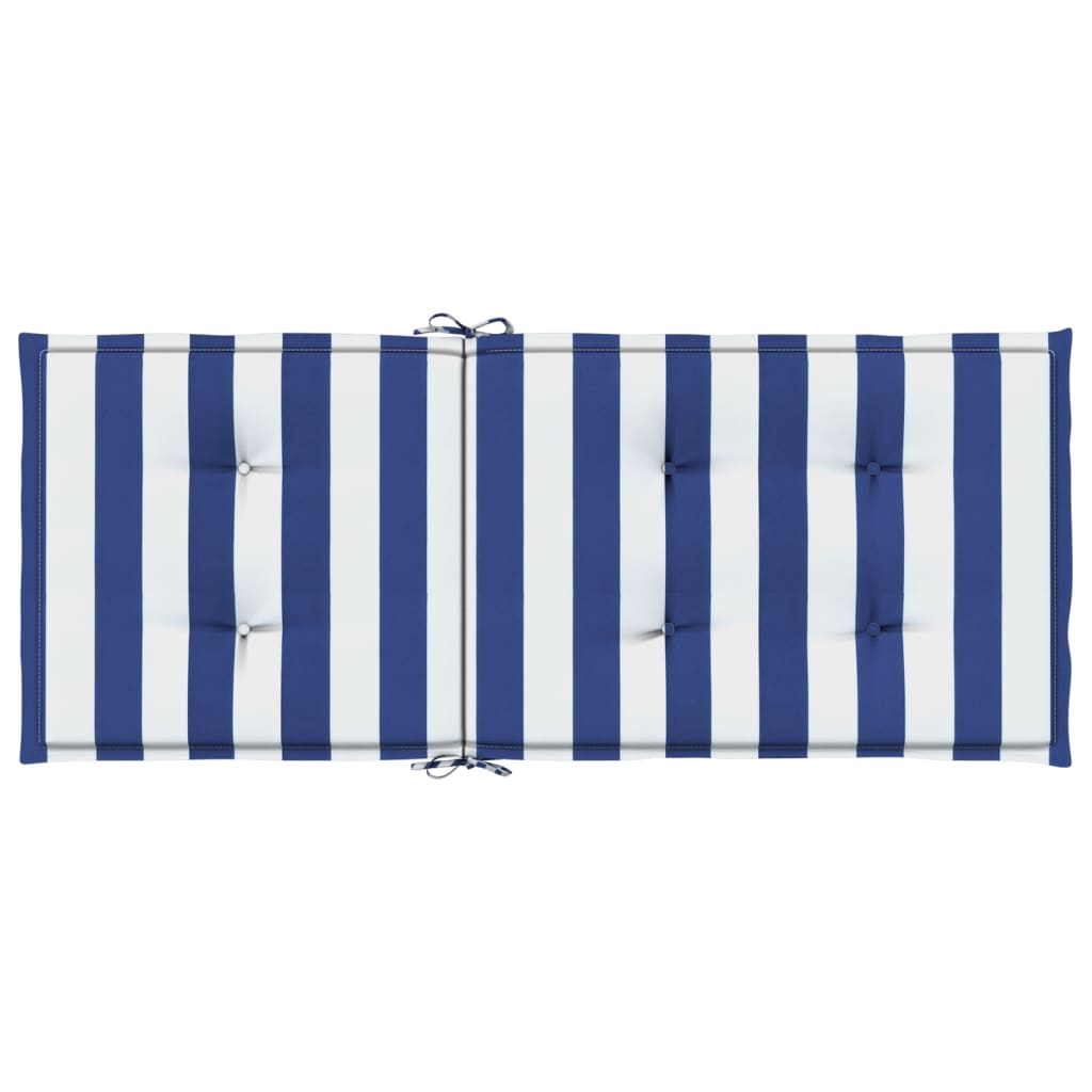 Almofadões cadeira encosto alto 2 pcs tecido riscas azul/branco
