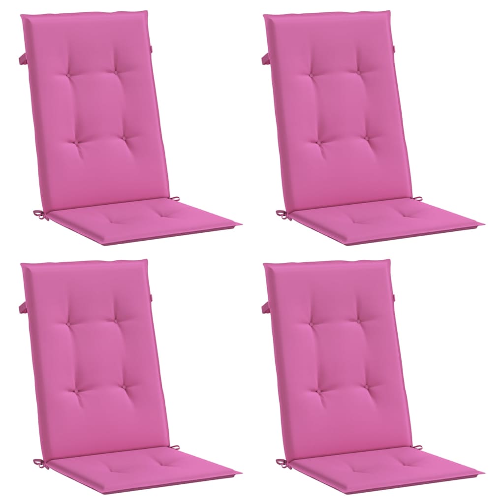 Almofadões cadeira de encosto alto 4 pcs tecido rosa