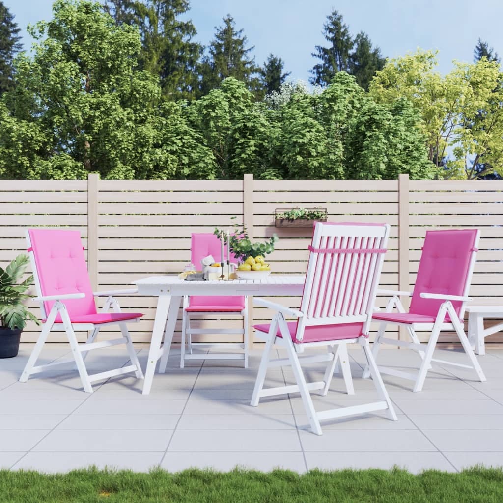 Almofadões cadeira de encosto alto 4 pcs tecido rosa