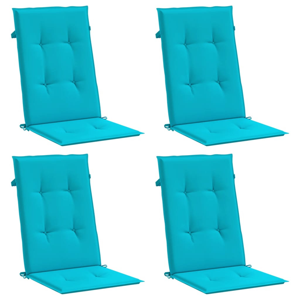Almofadões cadeira de encosto alto 4 pcs tecido turquesa