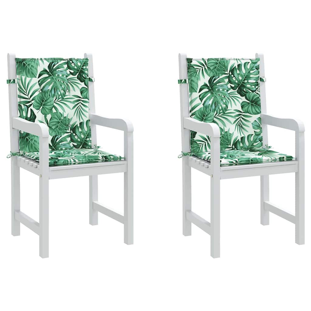 Almofadas de cadeira 2 pcs Padrão de folhas 100 x 50 x 3 cm