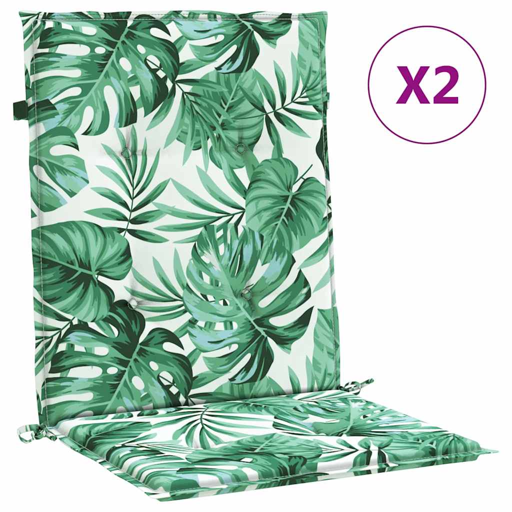 Almofadas de cadeira 2 pcs Padrão de folhas 100 x 50 x 3 cm