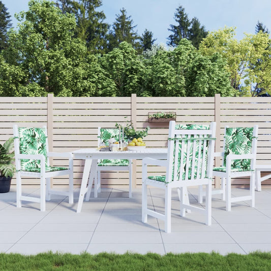 Almofadões cadeira de encosto baixo 4 pcs tecido padrão folhas