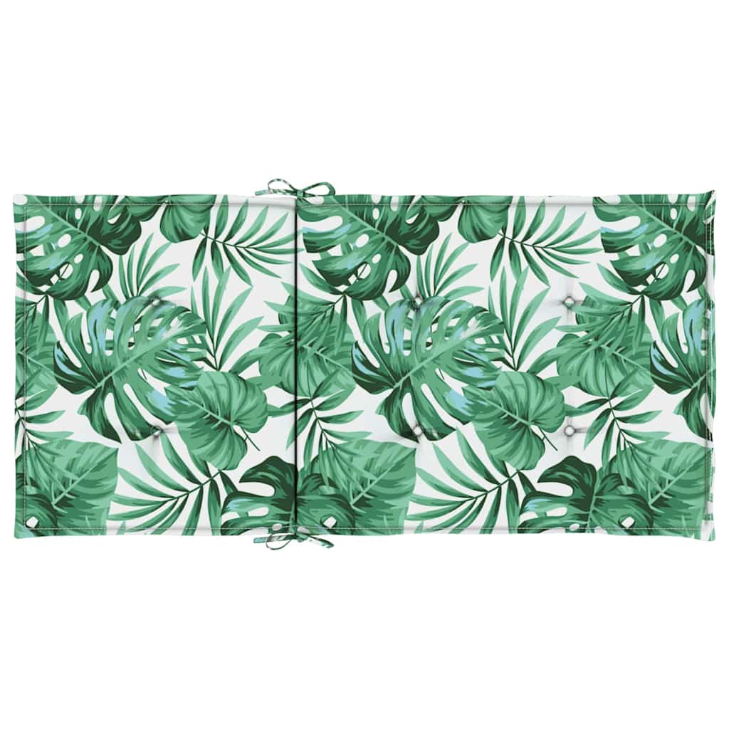 Almofadas de cadeira 6 pcs Padrão de folhas 100 x 50 x 3 cm