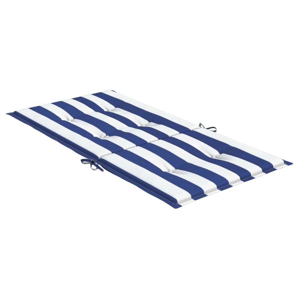 Almofadões cadeira encosto baixo 4pcs tecido riscas azul/branco