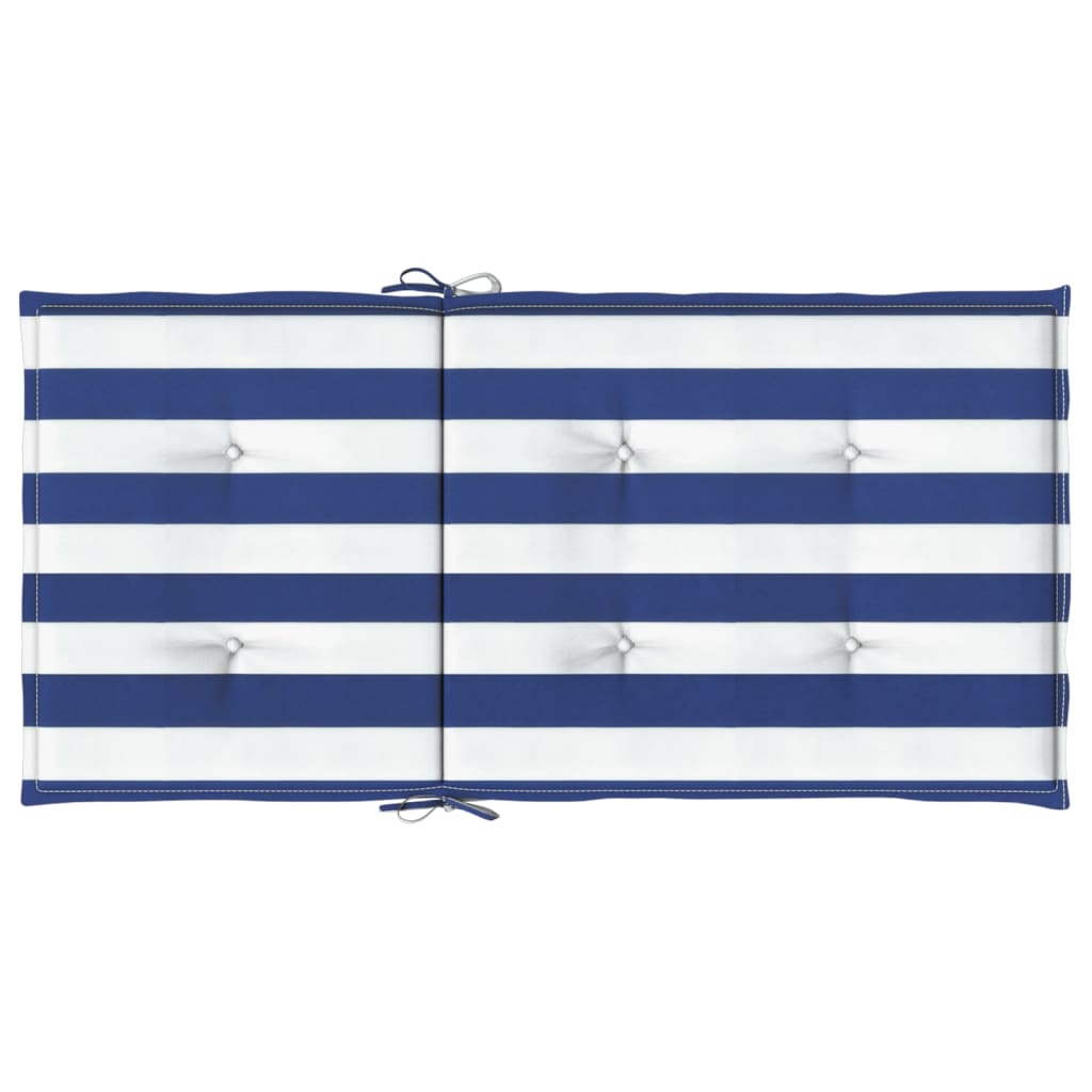 Almofadões cadeira encosto baixo 4pcs tecido riscas azul/branco