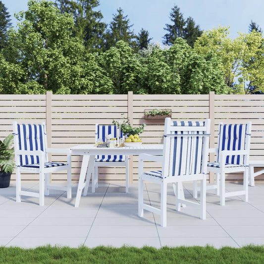 Almofadões cadeira encosto baixo 4pcs tecido riscas azul/branco