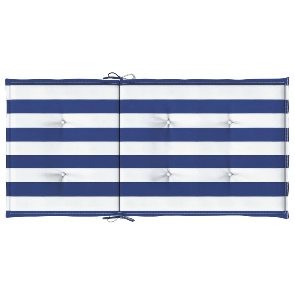 Almofadões cadeira encosto baixo 6pcs tecido riscas azul/branco