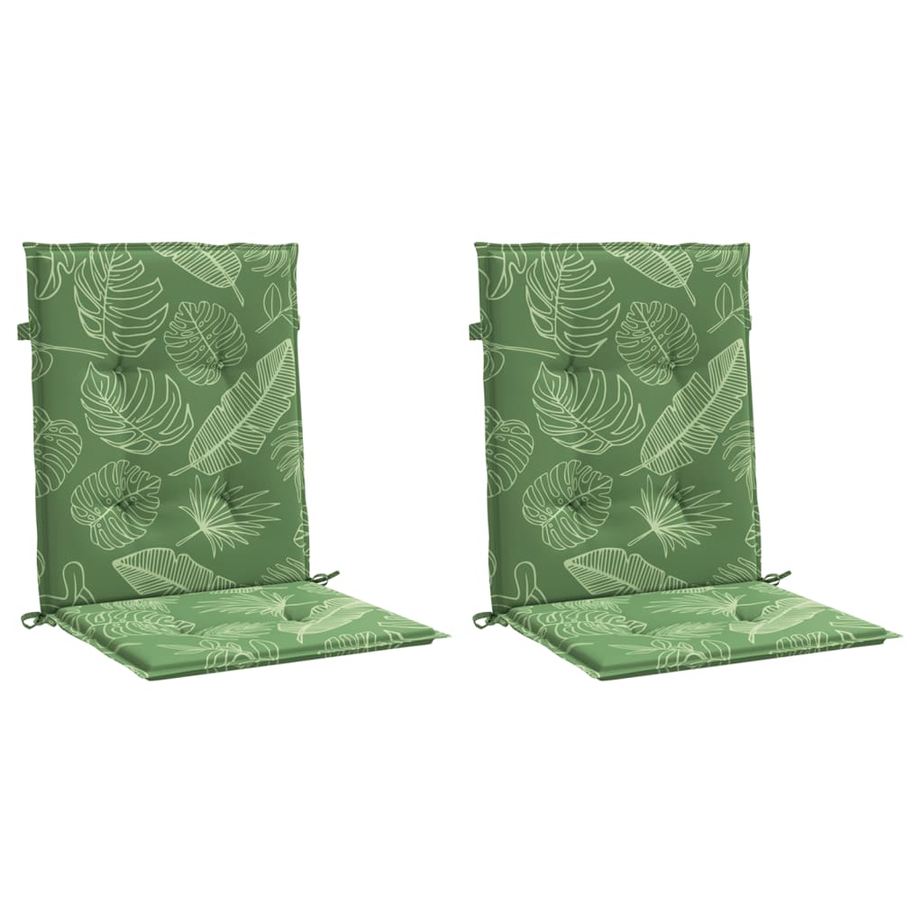 Almofadões cadeira de encosto baixo 2 pcs tecido padrão folhas