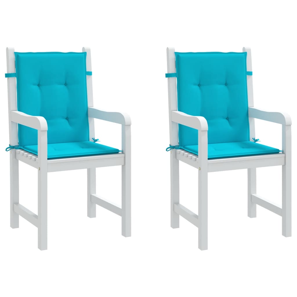 Almofadões p/ cadeira de encosto baixo 2 pcs tecido turquesa