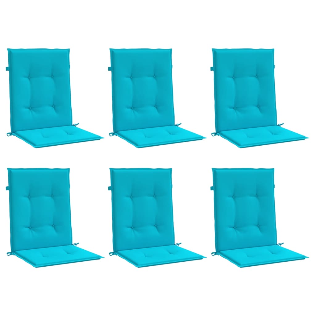 Almofadões p/ cadeira de encosto baixo 6 pcs tecido turquesa