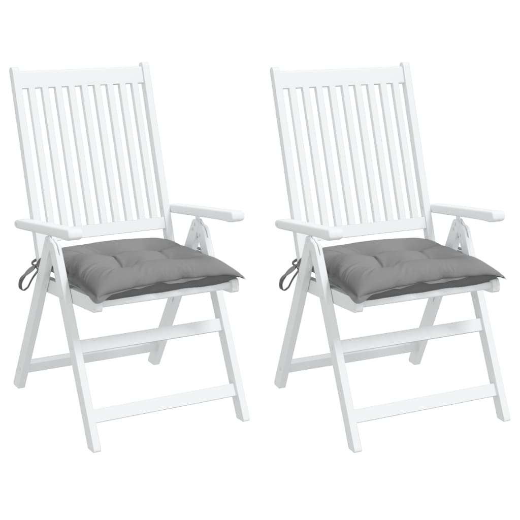 Almofadões de cadeira 2 pcs 40x40x7 cm tecido oxford cinza