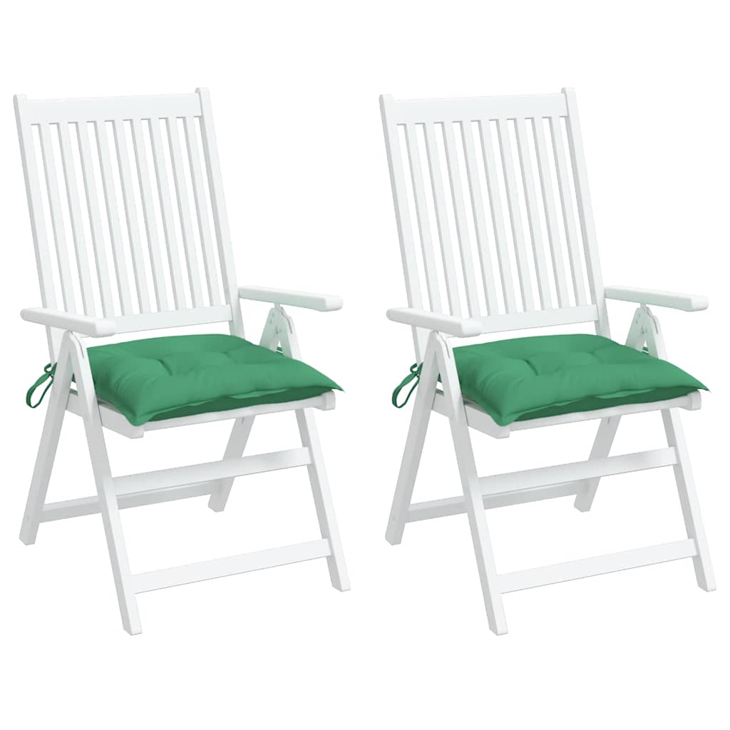 Almofadões de cadeira 2 pcs 40x40x7 cm tecido oxford verde