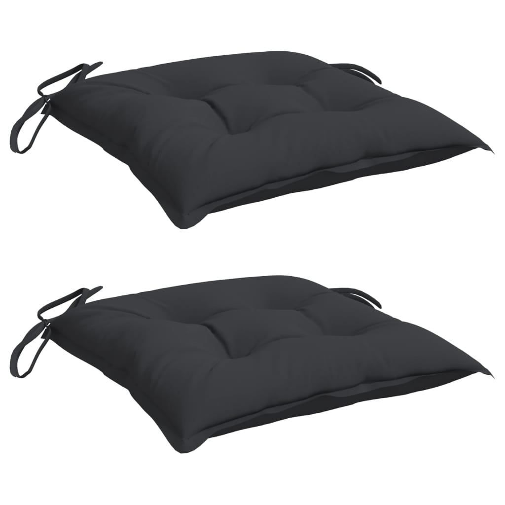 Almofadões de cadeira 2 pcs 40x40x7 cm tecido oxford preto