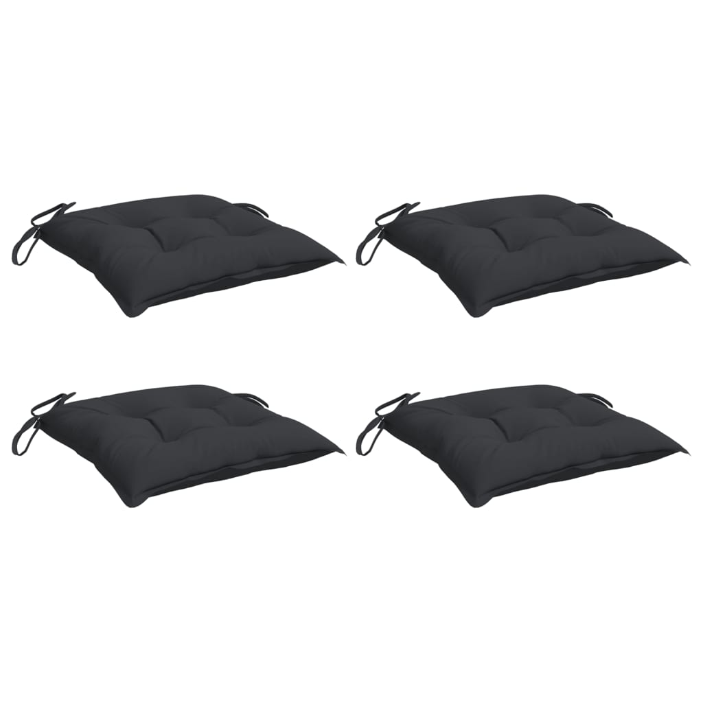 Almofadões de cadeira 4 pcs 40x40x7 cm tecido oxford preto