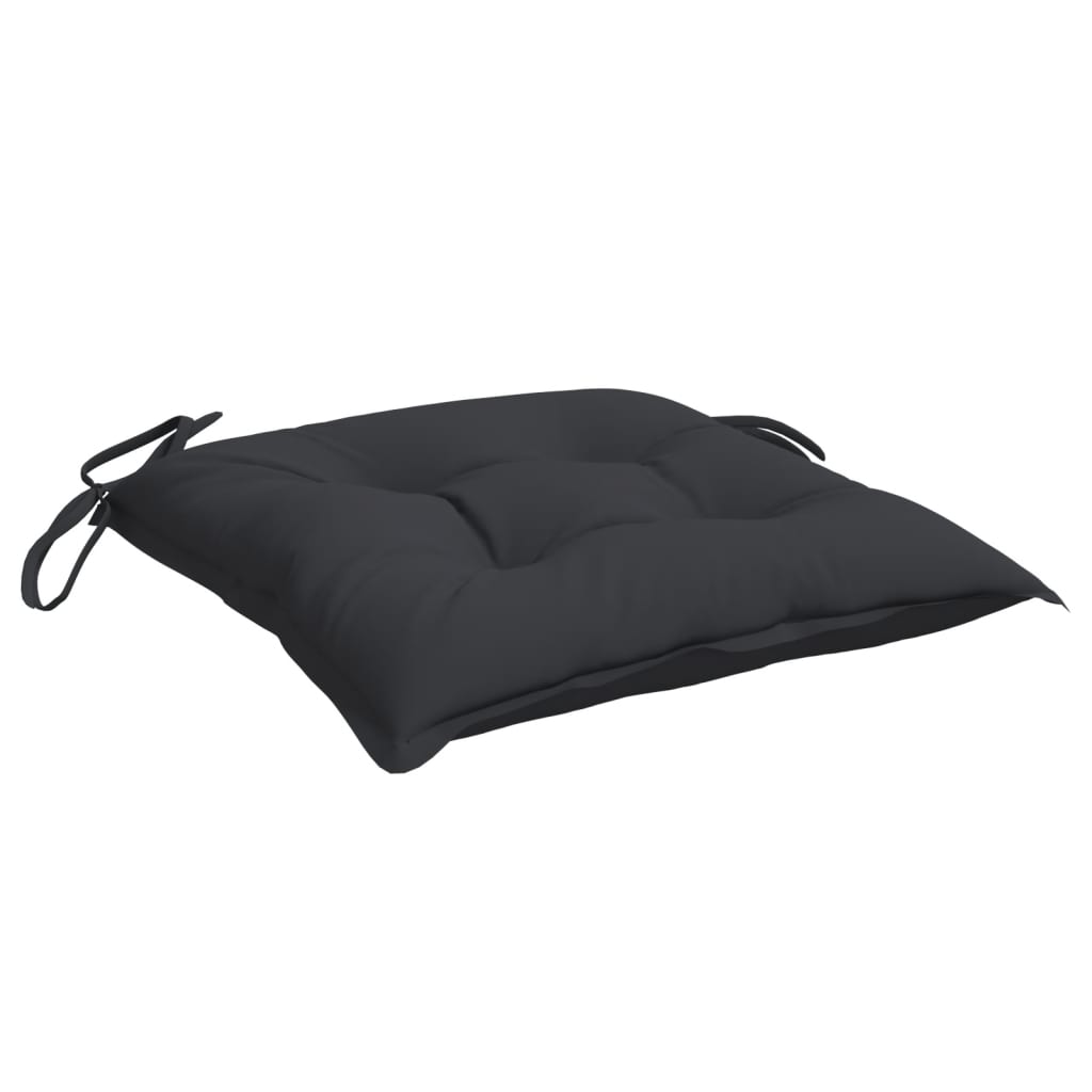 Almofadões de cadeira 4 pcs 40x40x7 cm tecido oxford preto