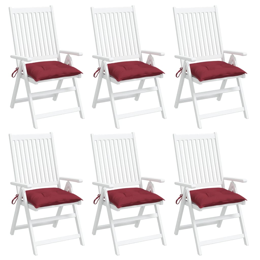 Almofadões de cadeira 6 pcs tecido oxford vermelho tinto
