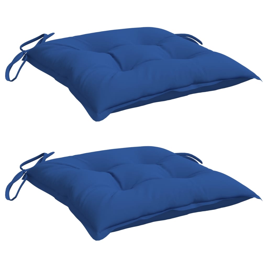 Almofadões de cadeira 2 pcs 40x40x7 cm tecido oxford azul