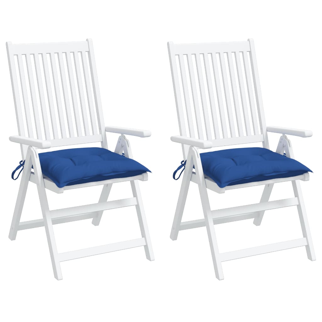 Almofadões de cadeira 2 pcs 40x40x7 cm tecido oxford azul