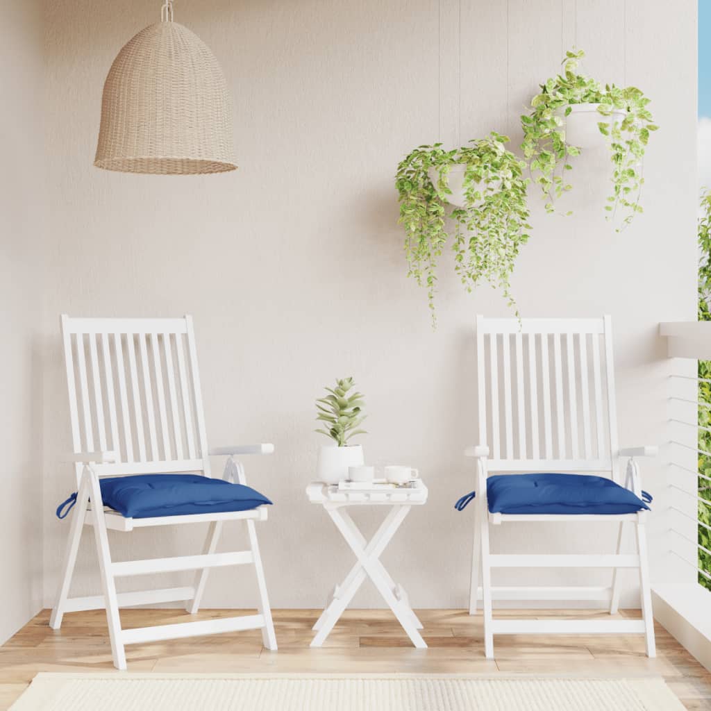 Almofadões de cadeira 2 pcs 40x40x7 cm tecido oxford azul