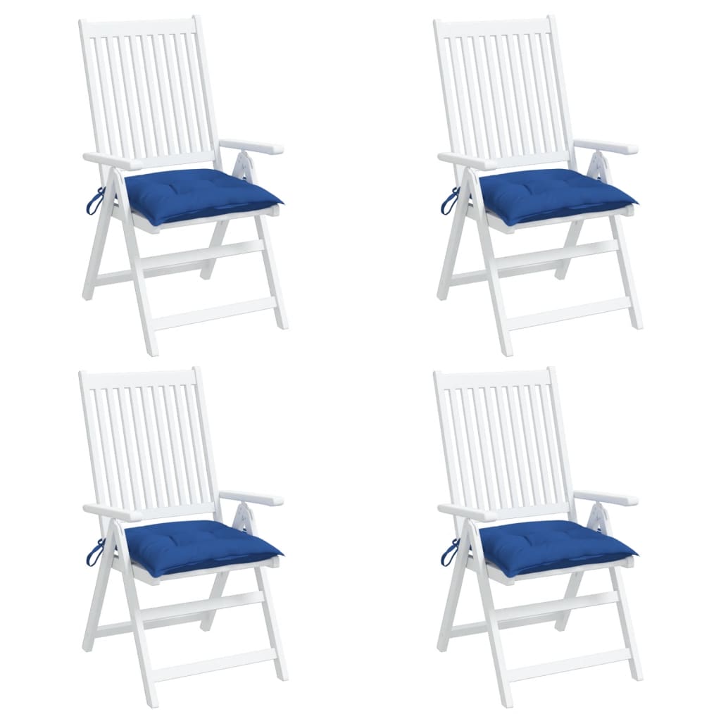 Almofadões de cadeira 4 pcs 40x40x7 cm tecido oxford azul