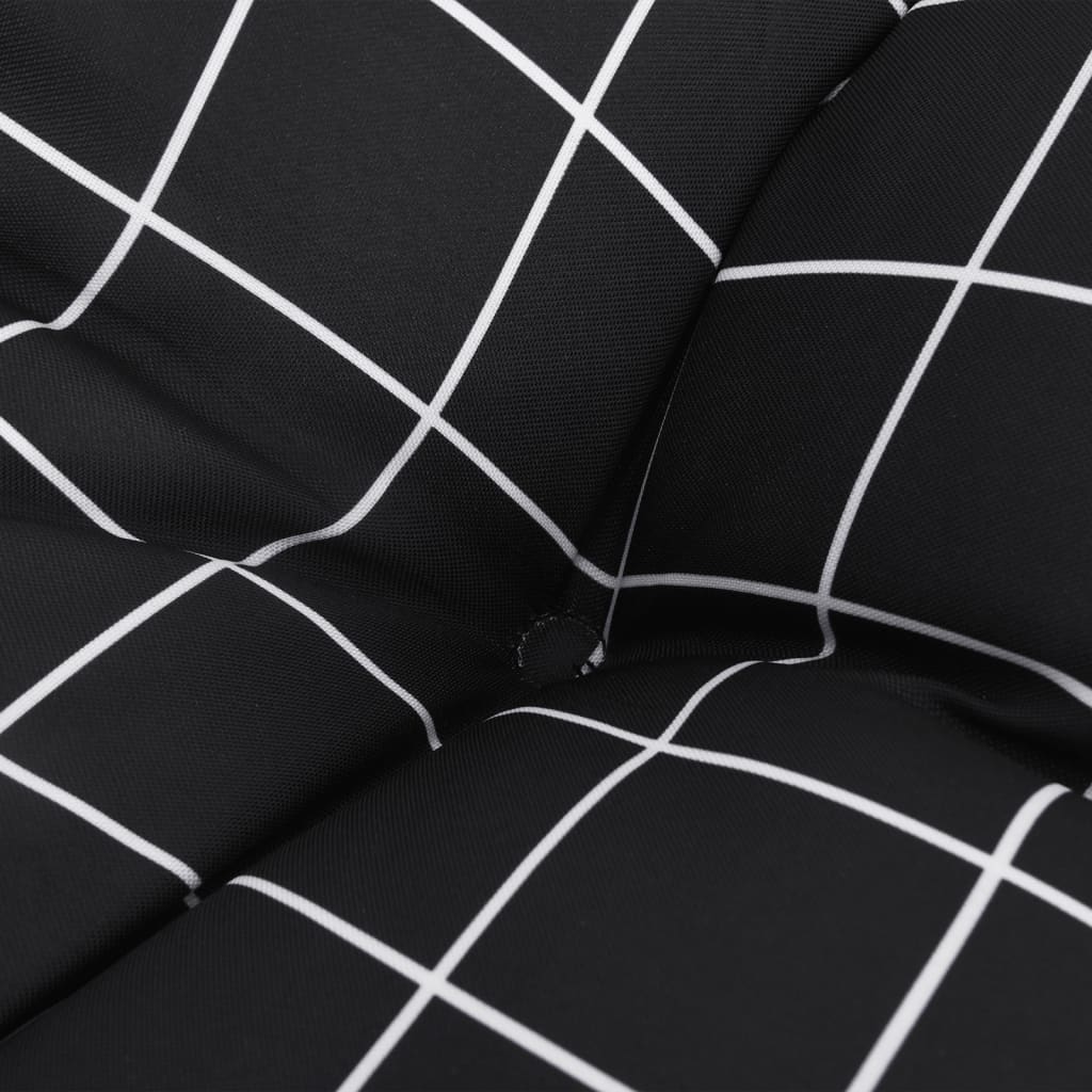Almofadões para cadeira 6 pcs 40x40x7 cm tecido xadrez preto