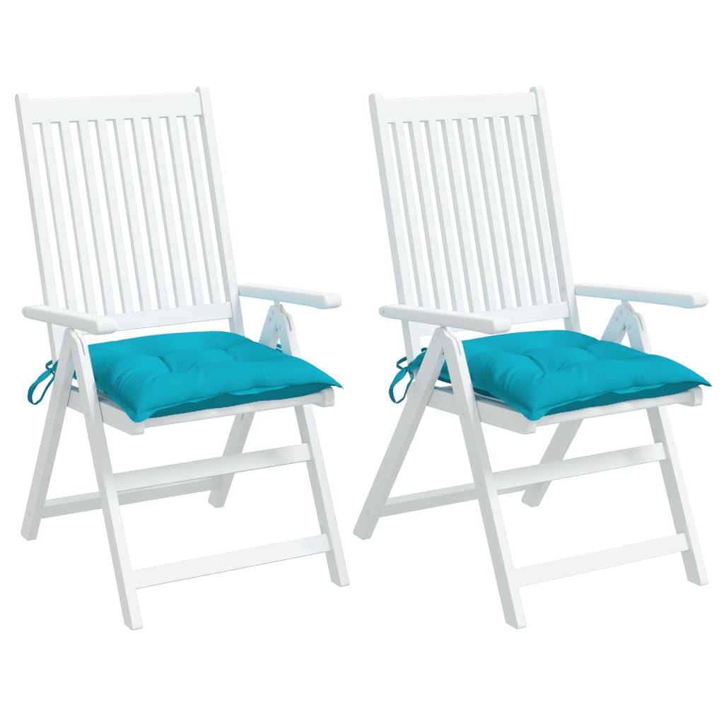 Almofadões para cadeira 2 pcs 40x40x7 cm tecido turquesa
