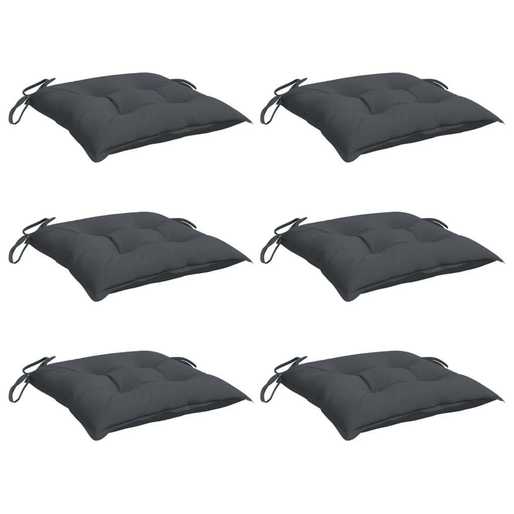 Almofadões de cadeira 6 pcs 50x50x7 cm tecido oxford antracite