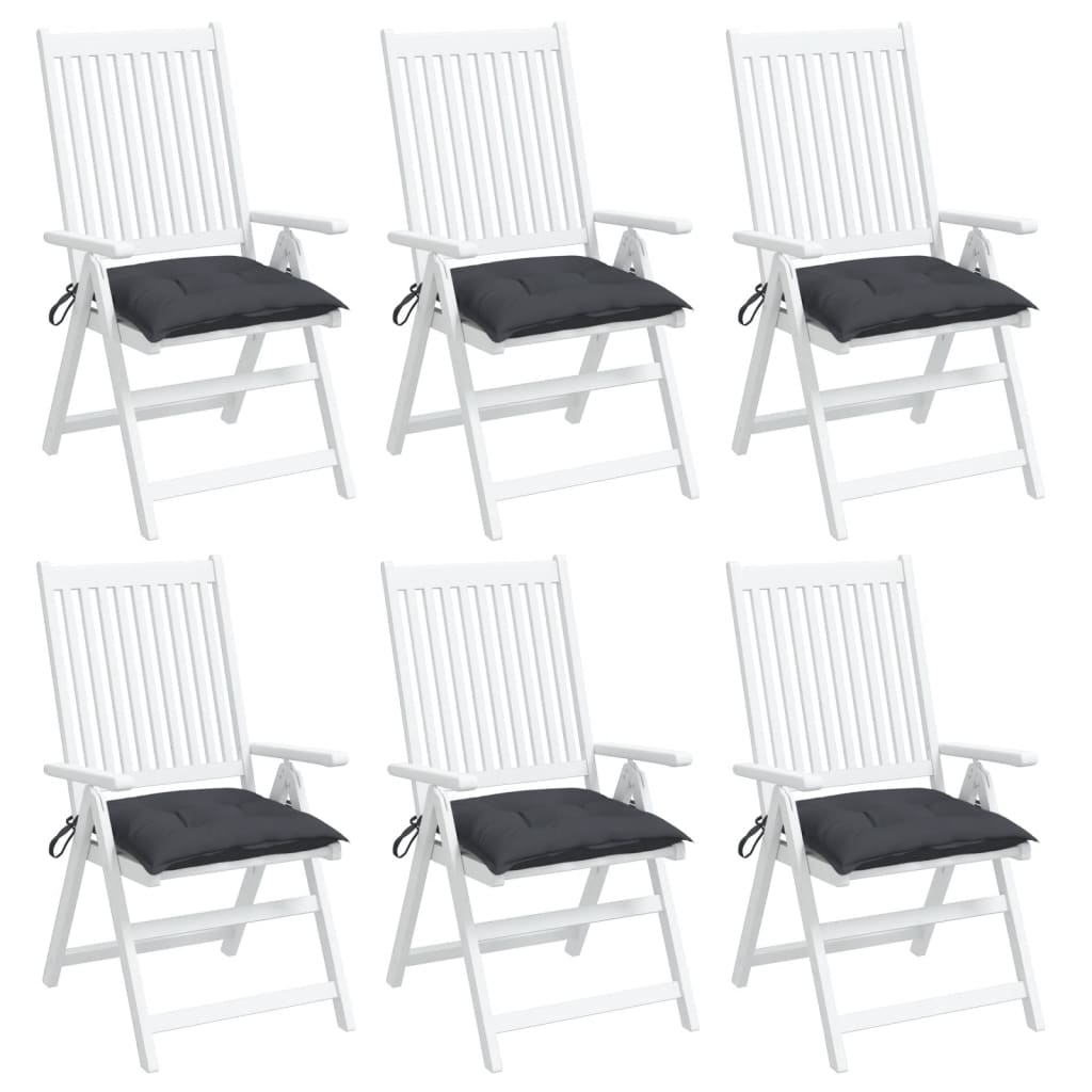 Almofadões de cadeira 6 pcs 50x50x7 cm tecido oxford antracite