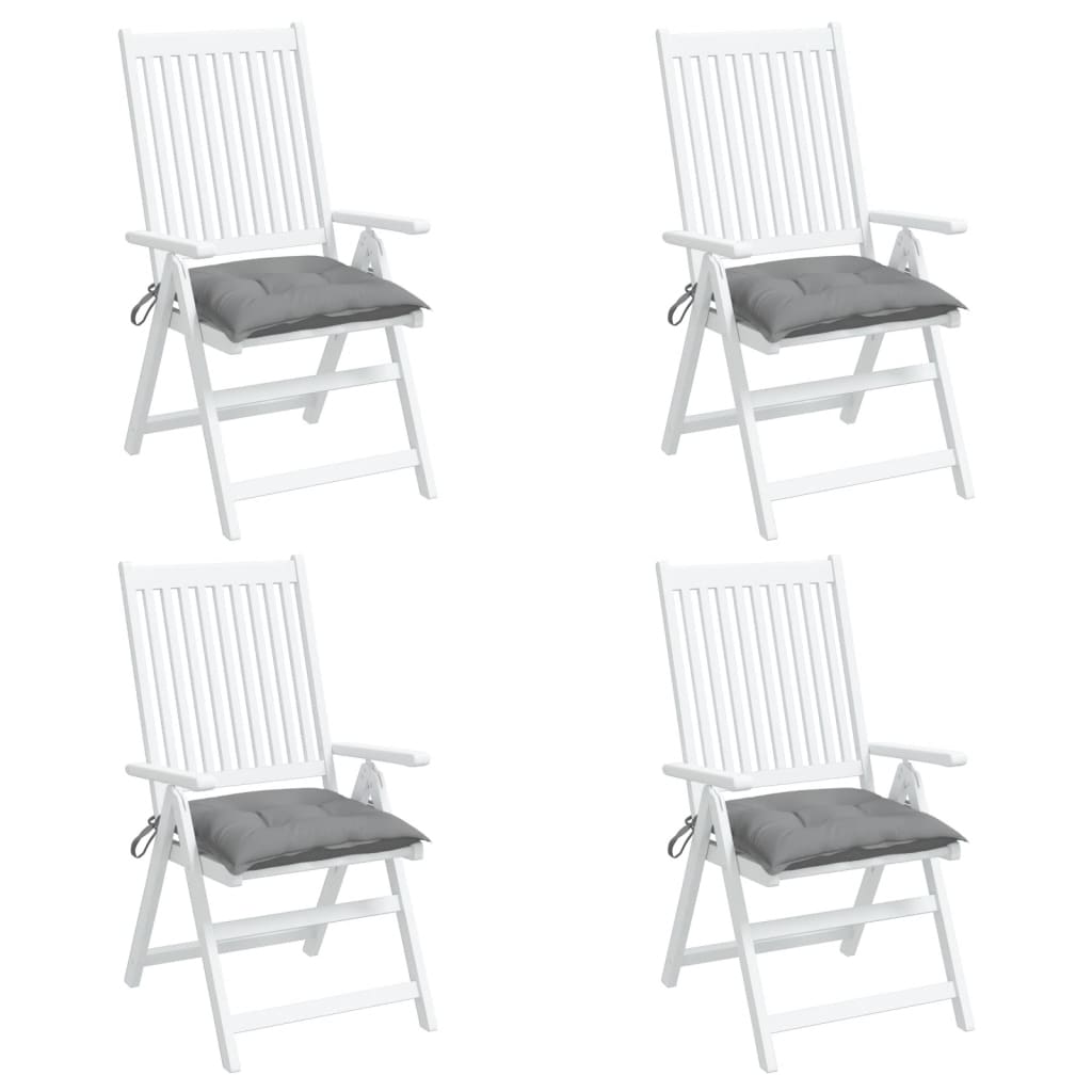 Almofadões de cadeira 4 pcs 50x50x7 cm tecido oxford cinzento