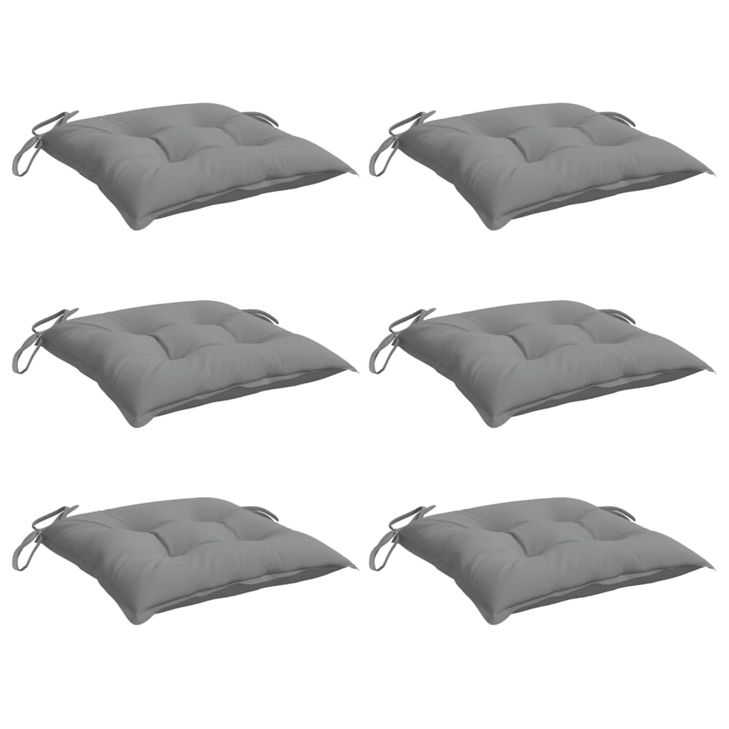Almofadões de cadeira 6 pcs 50x50x7 cm tecido oxford cinzento
