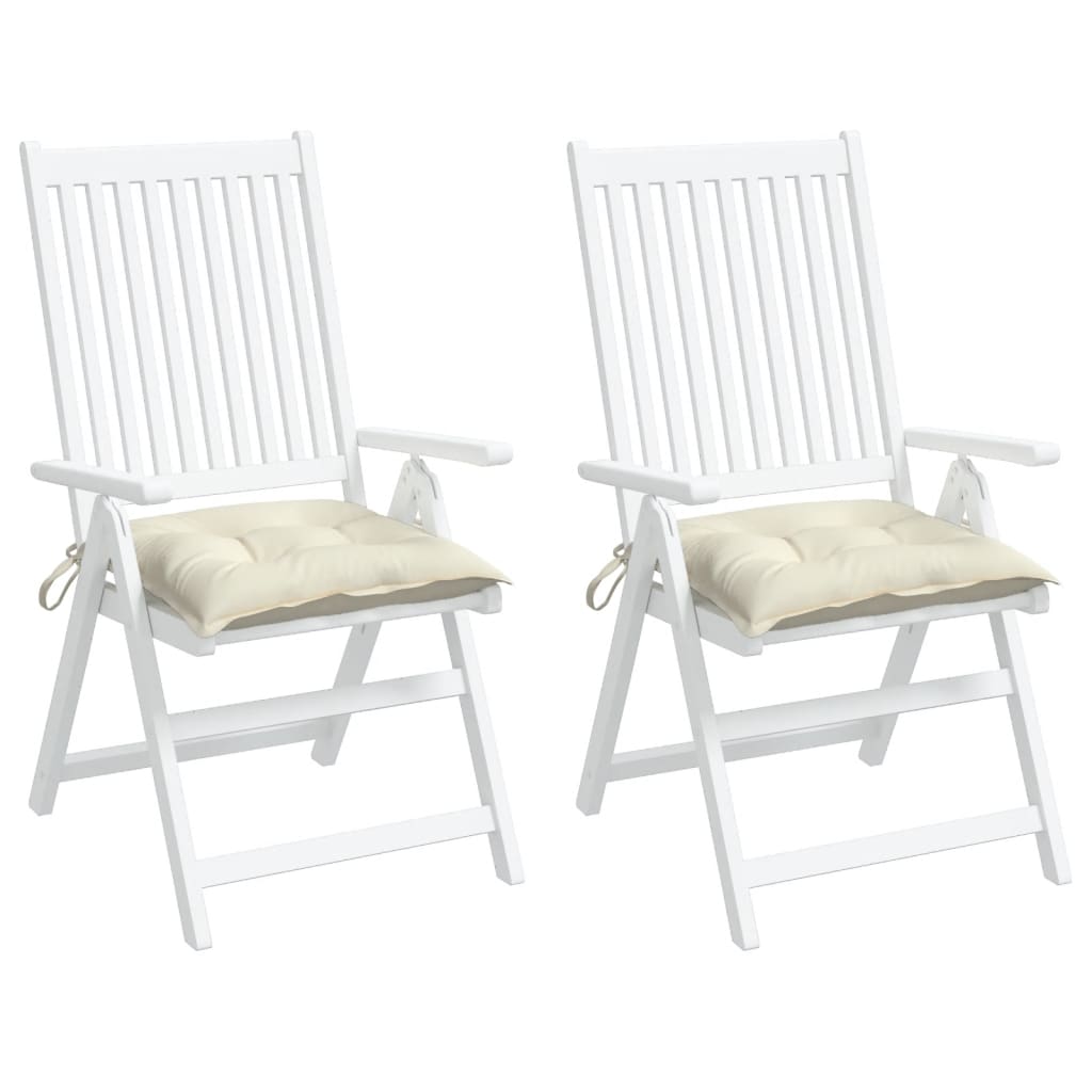 Almofadões de cadeira 2 pcs 50x50x7cm tecido oxford branco nata