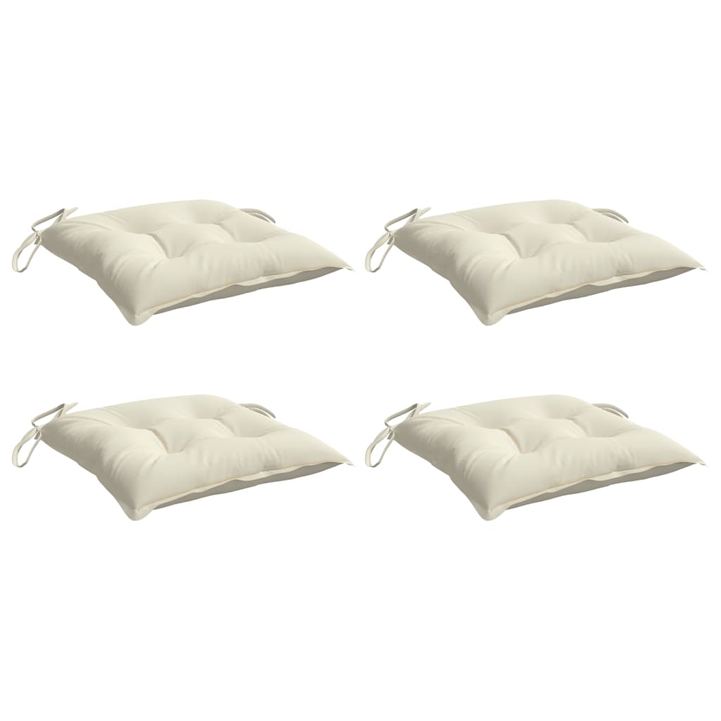 Almofadões de cadeira 4 pcs 50x50x7cm tecido oxford branco nata