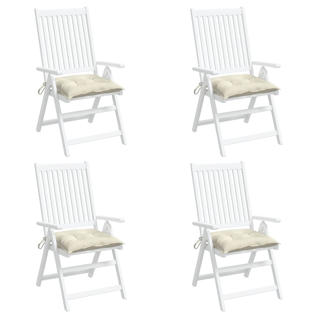 Almofadões de cadeira 4 pcs 50x50x7cm tecido oxford branco nata