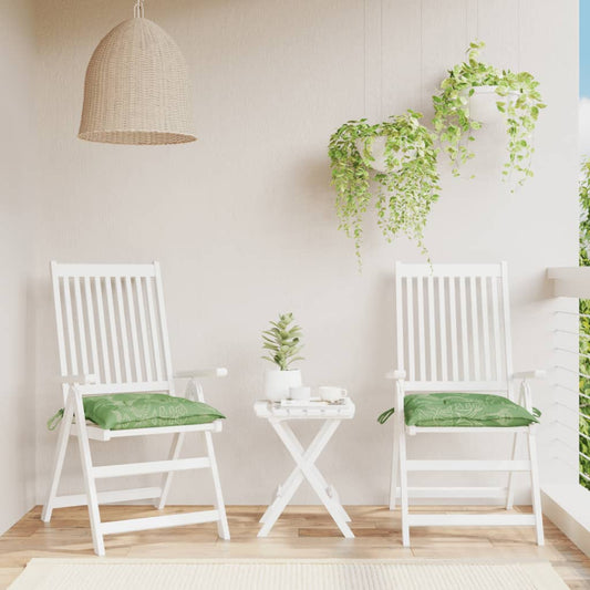 Almofadões p/ cadeira 2 pcs 50x50x7 cm tecido padrão folhas