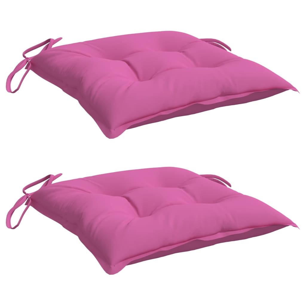 Almofadões de cadeira 2 pcs 50x50x7 cm tecido oxford rosa