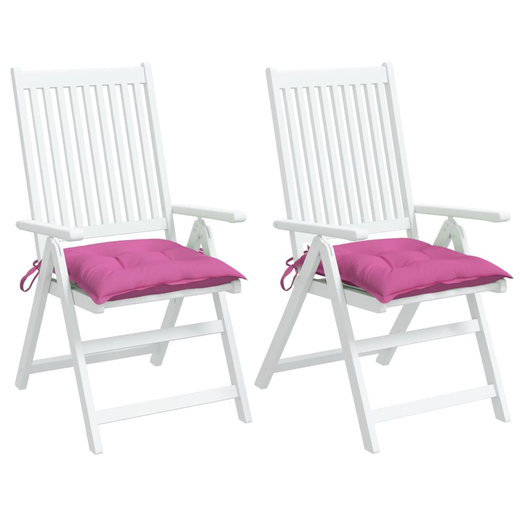 Almofadões de cadeira 2 pcs 50x50x7 cm tecido oxford rosa